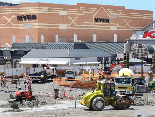 Construction continues on the re-development of the Pacific Fair Shopping Centre in Broadbeach. Picture by Scott Fletcher