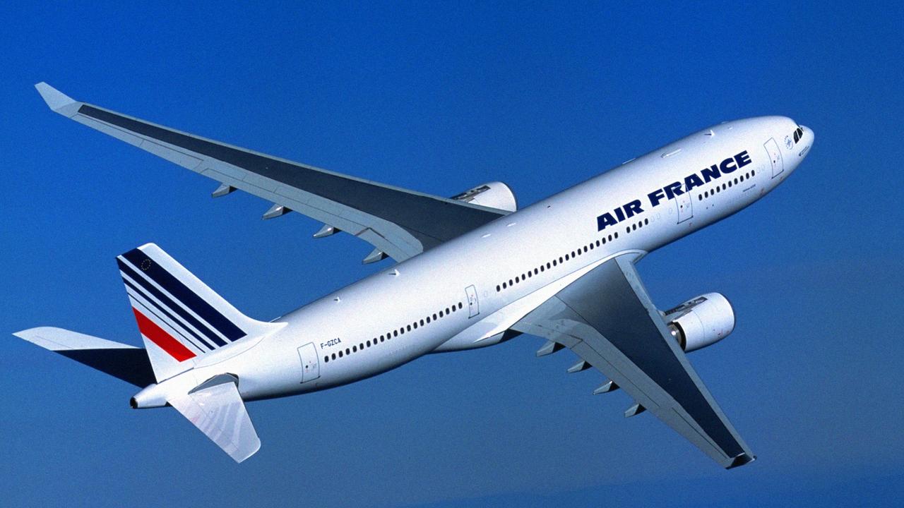 An Air France, Airbus A330-200 jetliner similar to the jet carrying 228 people from Rio de Janeiro to Paris that crashed into the Atlantic Ocean. Picture: Supplied