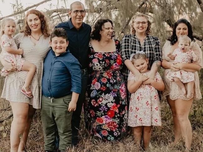 The Byrne family (from left to right) Thiea, Nicole, Dean, Jody, Maxine, Josephine, Brooklyn, Claire, Alania. Picture: Contributed