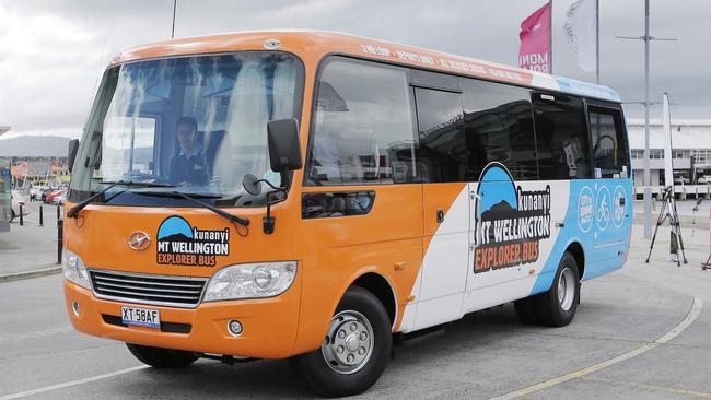 One of the kunanyi/Mt Wellington Explorer Bus Company vehicles that will enter service soon. Picture: MATHEW FARRELL