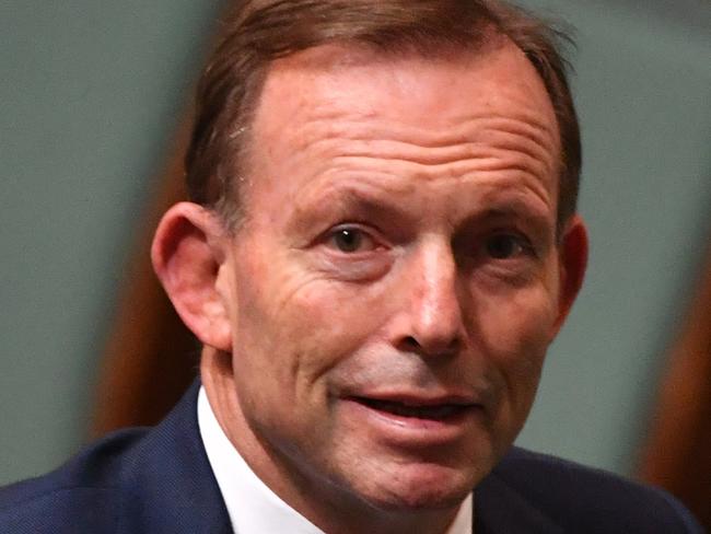 Former Prime Minister Tony Abbott leaves after Question Time in the House of Representatives at Parliament House in Canberra, Monday, October 23, 2017. (AAP Image/Mick Tsikas) NO ARCHIVING