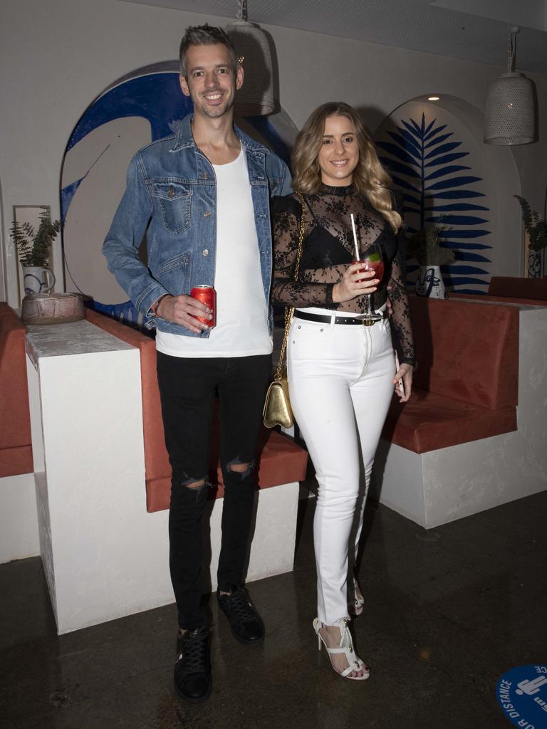 Matt Keegan Jess Pickering attend the opening of new Burleigh restaurant Maman on 1st October 2020. Picture: Jackson O'Brien.