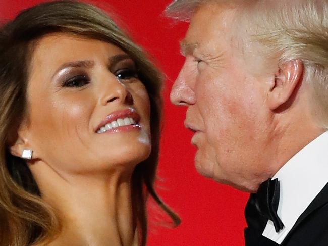 WASHINGTON, DC - JANUARY 20: President Donald Trump and first lady Melania Trump dance at the Freedom Inaugural Ball at the Washington Convention Center January 20, 2017 in Washington, D.C. President Trump was sworn today as the 45th U.S. President. (Photo by Aaron P. Bernstein/Getty Images)