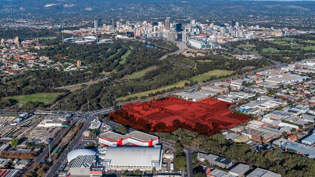 Aerial view of the West End brewery site at Port Rd, Thebarton. Picture: Supplied by Beyond Property