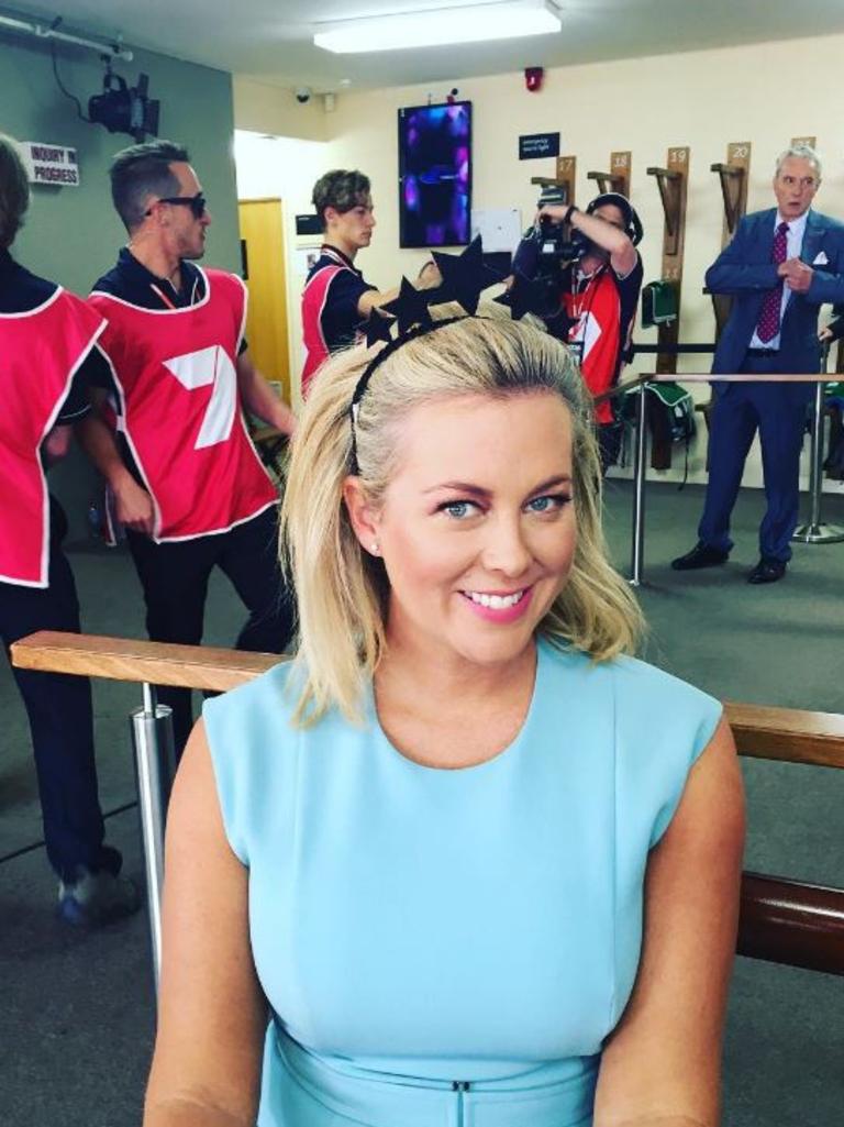 Melbourne Cup 2016 via social media ... Samantha Armytage, "Jockey's Room #giddyUp" Picture: Instagram