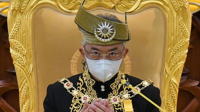 King Sultan Abdullah Sultan Ahmad Shah opens parliamentary in Kuala Lumpur on Monday. Picture: AFP