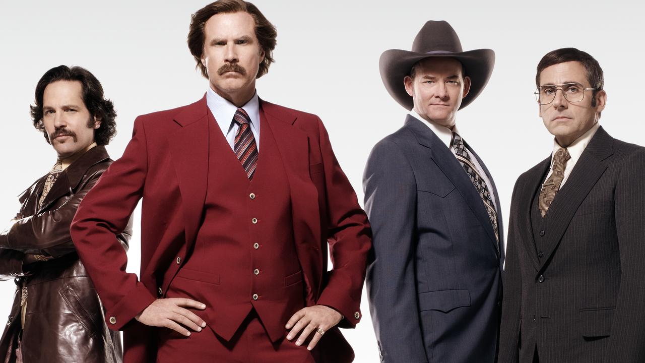 (From left) Paul Rudd, Will Ferrell, David Koechner and Steve Carell in Anchorman 2.