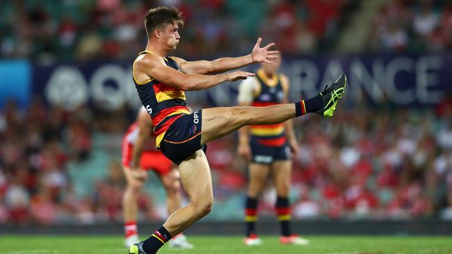 Riley Knight was linked to Sydney at the end of last season but stayed at Adelaide. Picture: Cameron Spencer/AFL Media/Getty Images