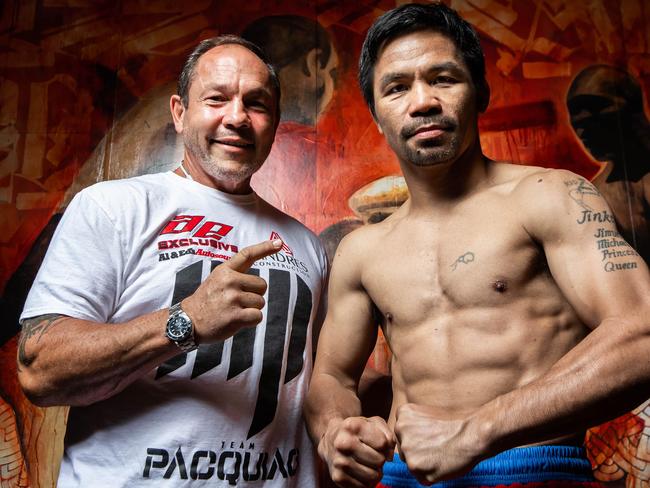 Fortune with eight-division world boxing champion Manny "Pacman" Pacquiao in 2021. Picture: JP Yim/Getty Images