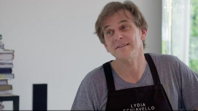 The man is wearing a 'LYDIA SCHIAVELLO' apron, he deserves only our deepest sympathies