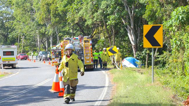 File photo of a fatal road crash at Rocky Point north of Mossman in 2015. Picture: Angelique Patterson