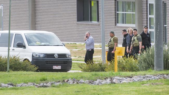 Staff walk out of Malmsbury Youth Detention Centre last week. Picture: Rob Leeson.