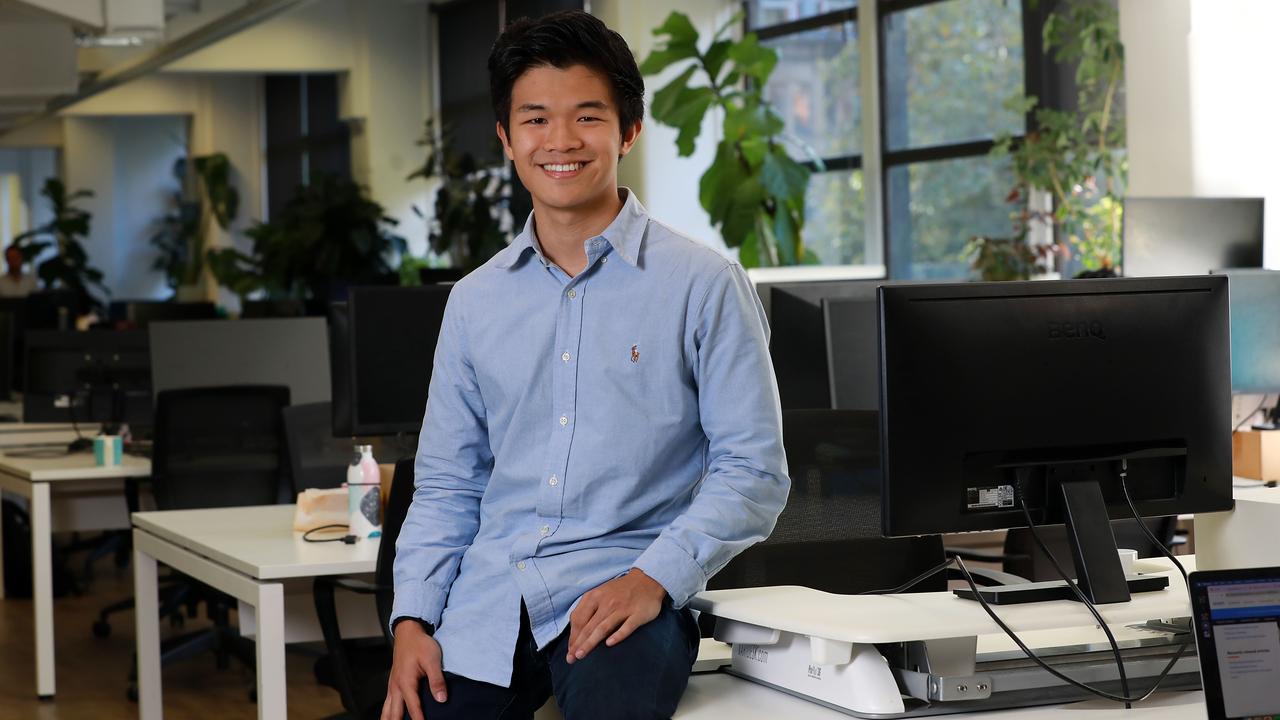 Vincent Zhang has had four paid tech internships and has two job offers sitting in his inbox awaiting his response. Picture: Jane Dempster