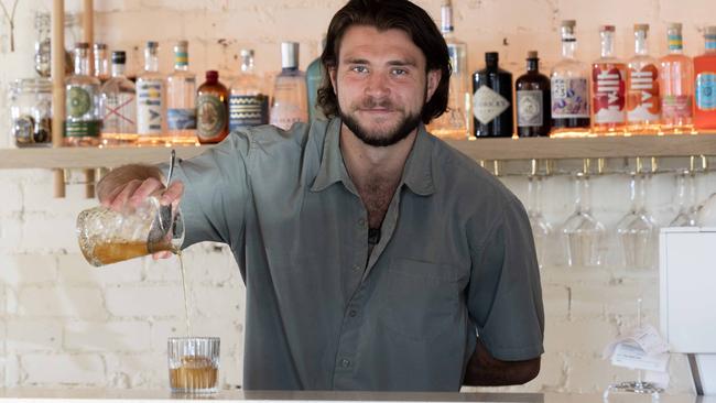 Englishman Chris Wood works at Nauti Boy in Henley Beach and has been announced as SA’s best bartender. Picture: Kelly Barnes