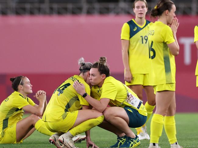 There were devastated faces all around the Matildas after going down 4-3 in the bronze medal playoff to the US.