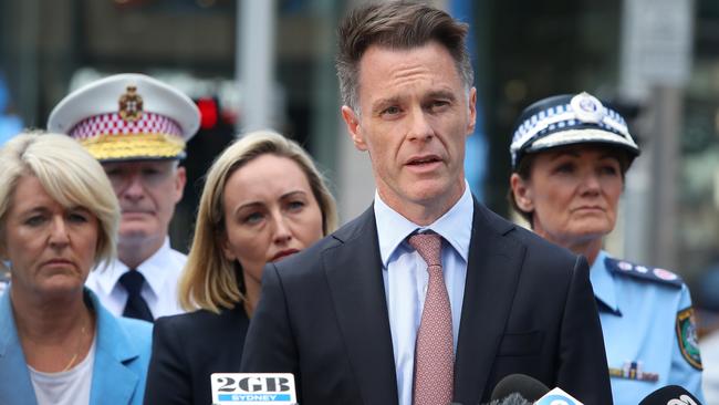 NSW Premier Chris Minns speaks during a press conference at Westfield Bondi Junction on April 14. (Photo by Lisa Maree Williams/Getty Images)