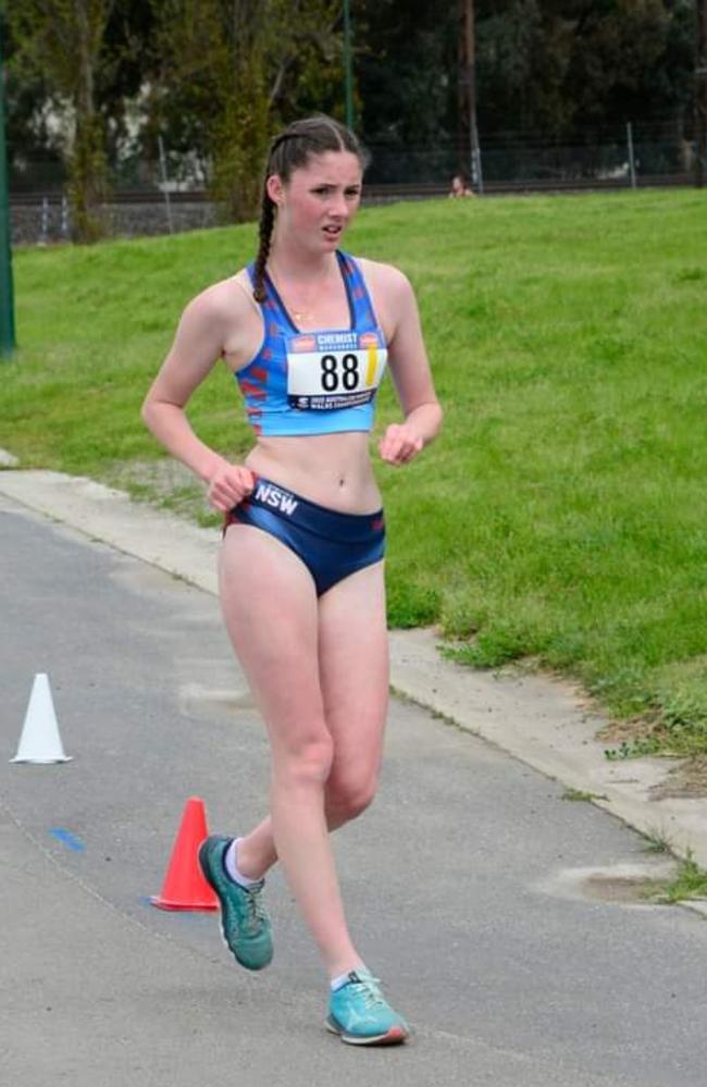 Race walker Lyla Williams from Tweed Little Athletics. Picture: Tweed Little Athletics