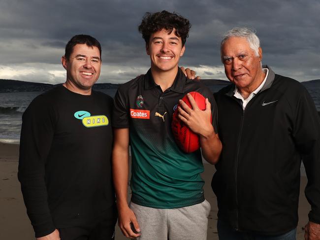 Tasmanian Devils draft prospect Jack Callinan of Hobart who is the son of AFL player Ian Callinan and grandfather Des James who represented Tasmania in state football and is in the Tasmanian Football Hall of Fame playing club football for Sandy Bay.  Picture: Nikki Davis-Jones
