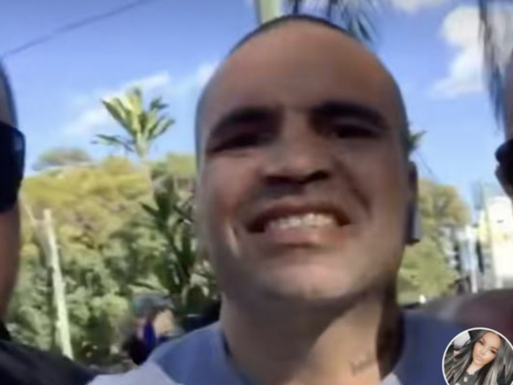 Anthony Mundine was photographed at an anti-lockdown rally in July. Picture: Twitter