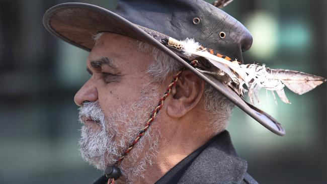 Uncle Dennis Fisher outside the Federal Court in Melbourne’s CBD on Wednesday. Picture: NCA NewsWire / David Crosling