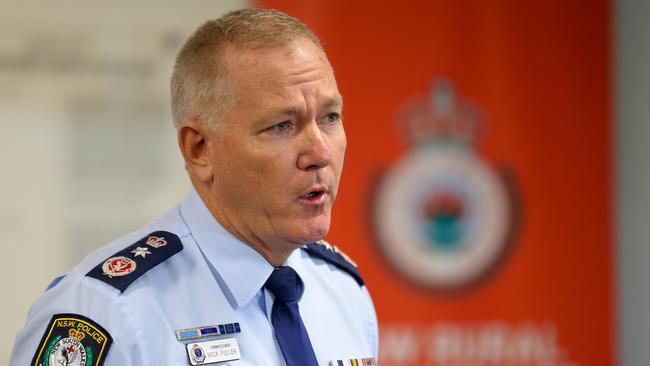 Police are continuing to crack down on businesses flouting the rules. Pictured is NSW Police Commissioner Mick Fuller.