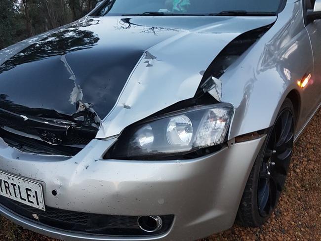 The car was badly damaged in the collision. Picture: Supplied