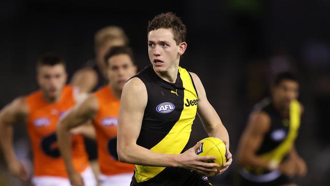 AFL Round 9. 15/05/2021 . Richmond vs GWS Giants at Marvel Stadium, Melbourne. Richmonds Riley Collier-Dawkins during the 3rd qtr. . Pic: Michael Klein