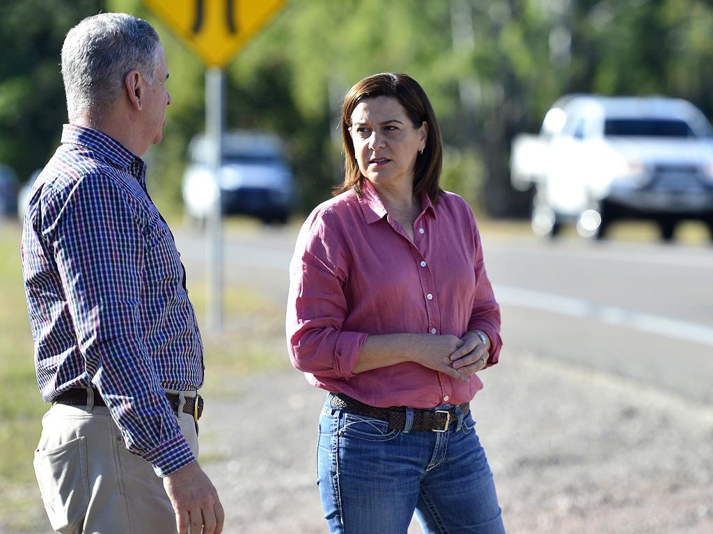 Opposition Leader Deb Frecklington promises to deliver an overpass at the intersection of Gympie and Beams roads if the LNP is elected. Picture: Matt Taylor