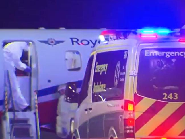 The woman was transferred from Mount Gambier to Adelaide, flown to the Royal Adelaide Hospital. Picture: 7 NEWS