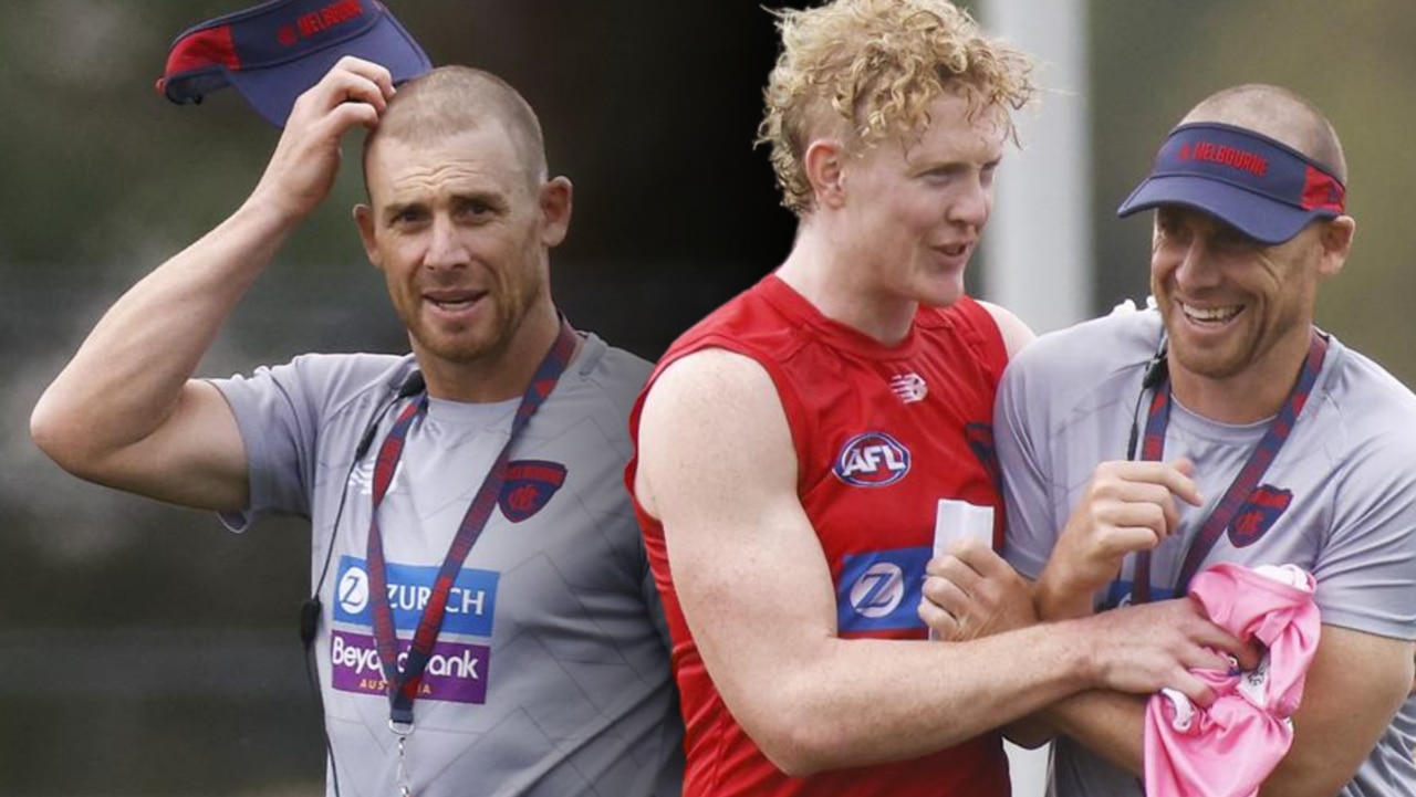 Simon Goodwin at Demons training on Wednesday.