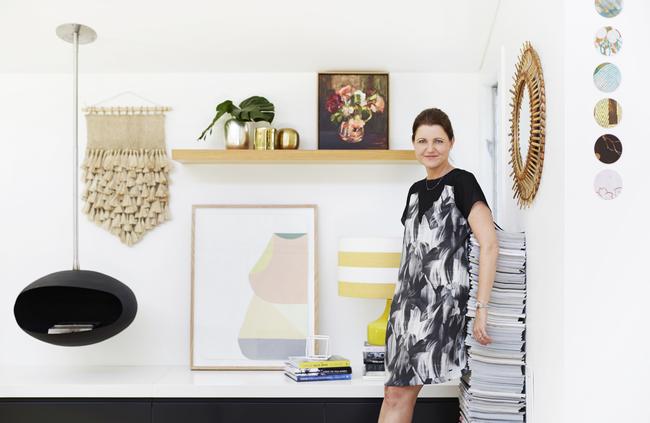 Suzanne Gorman in her open-plan living room. Picture: Zan Wimberley