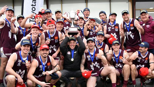 Melton celebrates its 2024 premiership. Photo: BFNL Facebook.