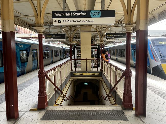 JAN 29 2024: The Degraves Subway at Flinders Street Station has re-opened after closing in August 2022 to accommodate for Metro Tunnel works. Campbell Arcade remains shut to the public, but will eventually link through to the new Town Hall Station. Picture: Grace Frost, , --