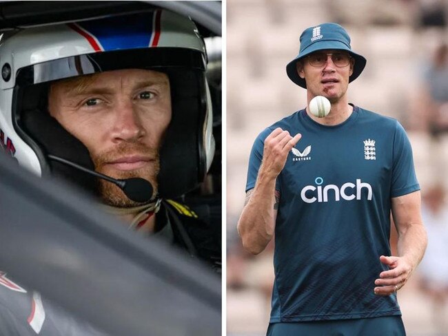 Andrew Flintoff during his Top Gear days and (right), showing the scars of his horror accident. Photos: BBC and Getty Images