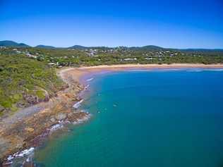 An aerial shot of Agnes Water main beach. According to new information, people renting in the region are more vulnerable than those in Gladstone suburbs. Picture: Contributed