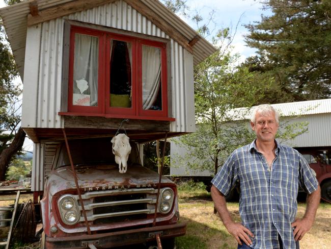 The tiny house movement is burgeoning in Australia, and most recently in Victoria. Rob Scott from Clarkefield makes studio trucks, which are basically tiny houses. Picture: Kylie Else