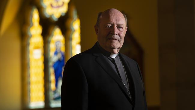 Catholic Archbishop Julian Porteous was hauled before an anti-discrimination body for sharing church teaching on gay marriage Picture: Matthew Newton