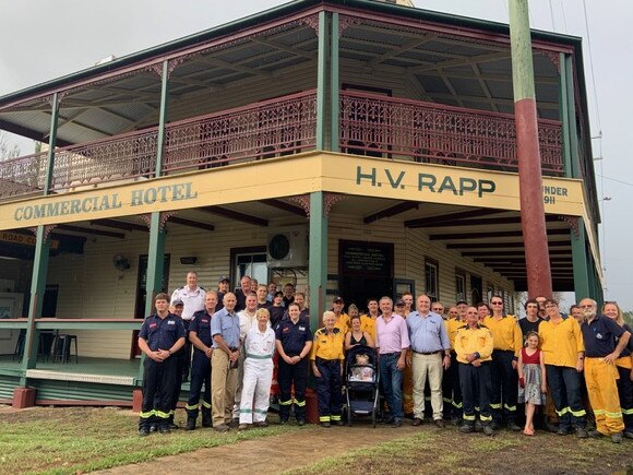 David Elliott bought all local emergency services a drink at the pub in Rappville.