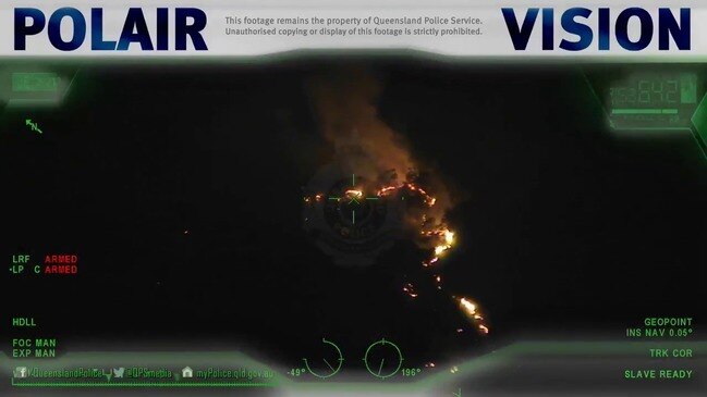 Polair video of Gold Coast bushfire