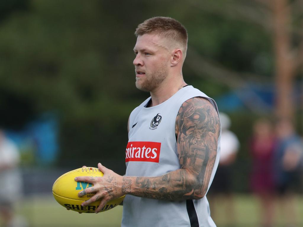 Jordan De Goey at Collingwood football training. Friday, January 10, 2025. Picture: David Crosling