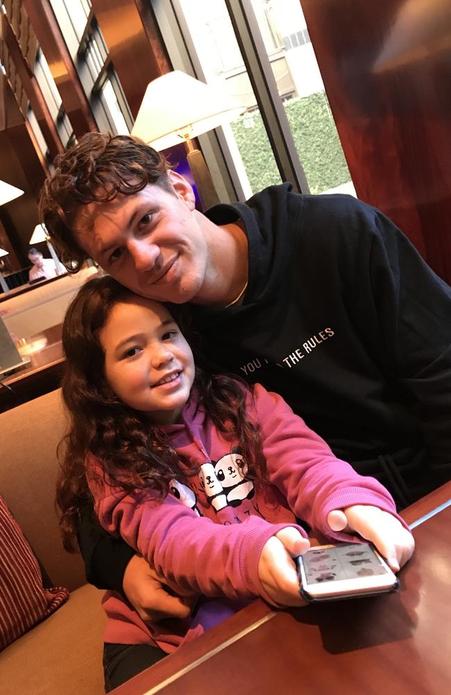 Kalyn Ponga with his little sister Kayley.