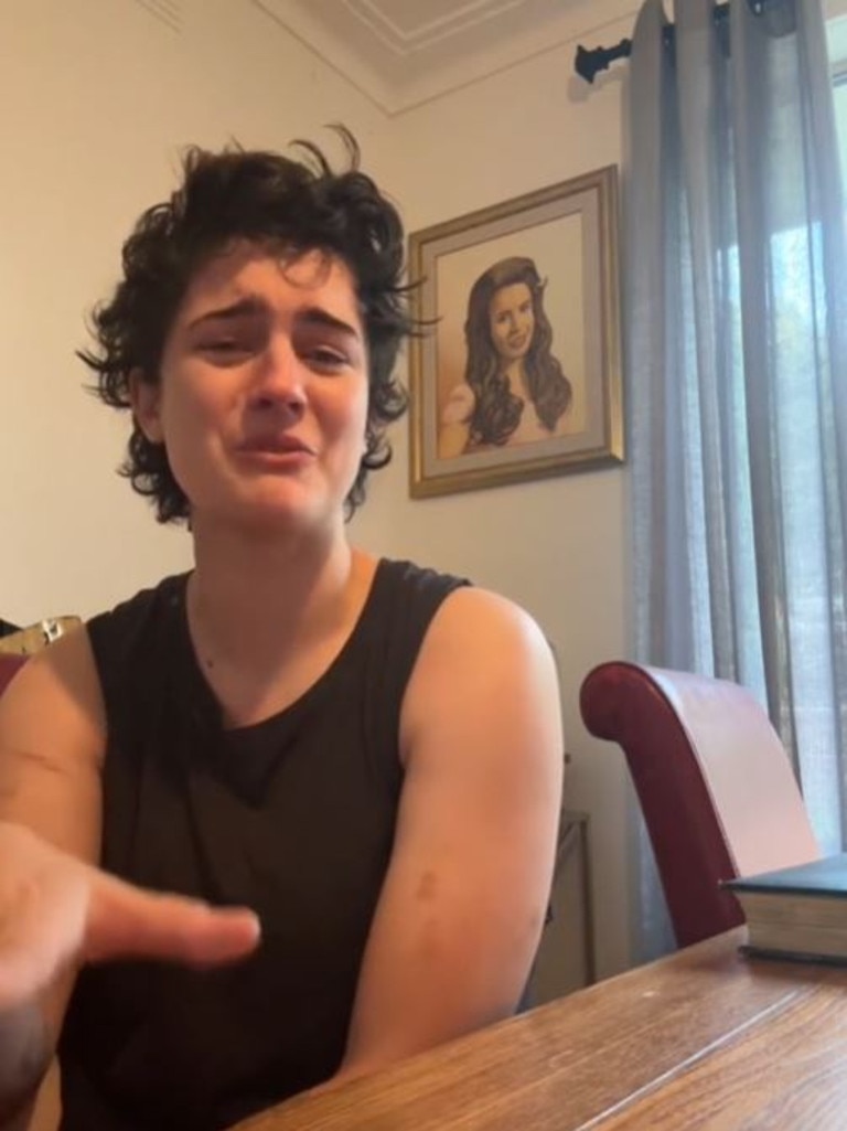 Nadja Vukotic, Masa’s sister, shared a tearful video in the wake of the Bondi stabbings. Picture: TikTok/@nadjavukotic