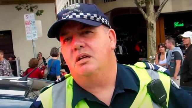 Former Victoria Police officer Darren Esler allegedly came at police with a knife after a domestic assault at his Werribee home. Picture: Youtube