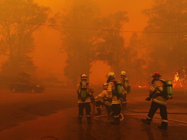 Professional and volunteer firefighters form a last line of defence in Balmoral. Picture: Sam Ruttyn