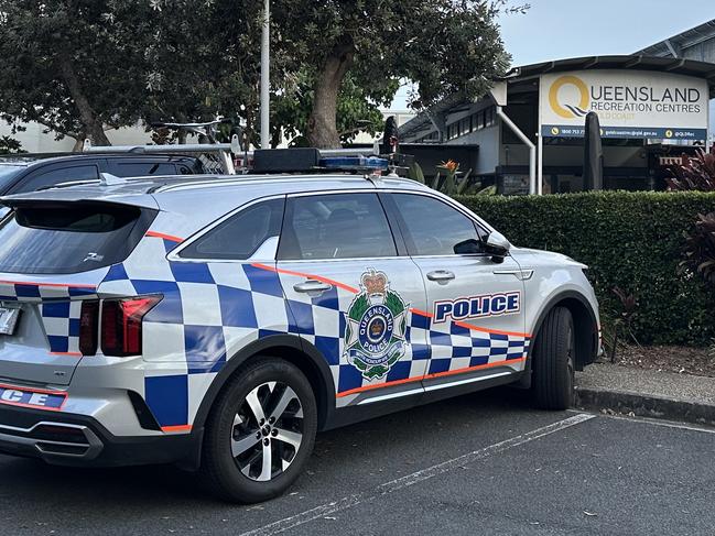 Police at Tallebudgera Creek on Wednesday.