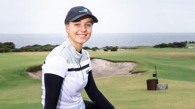 Stephanie Kyriacou at St Michaels Golf Club, Little Bay, after winning the event that turned her pro.