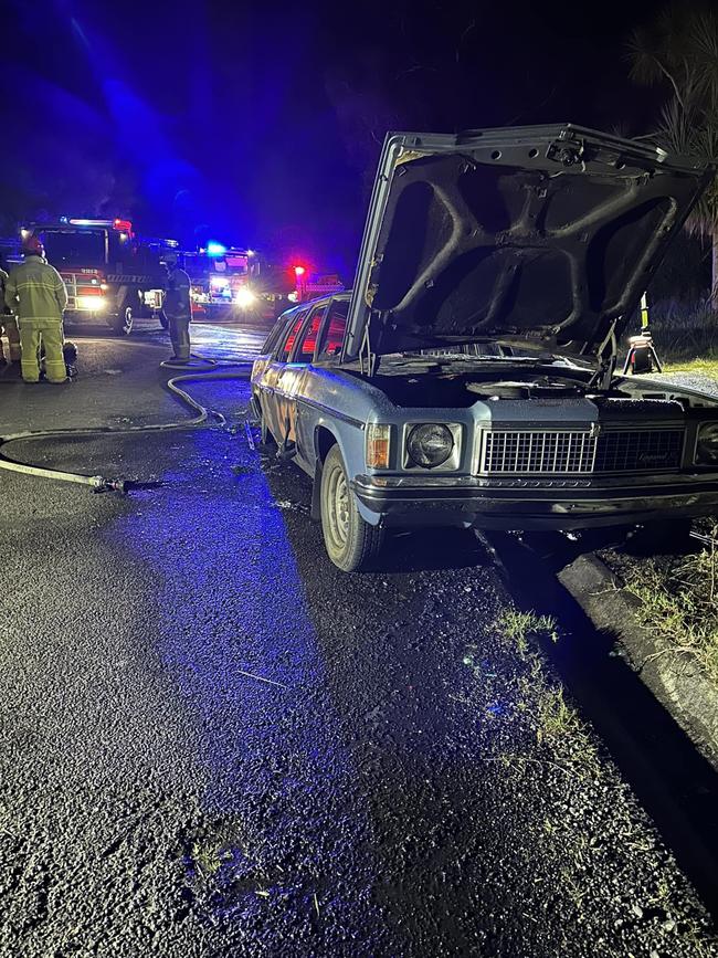 A stolen Holden has been found burnt out in Menzies Creek. Picture: Clematis Fire Brigade