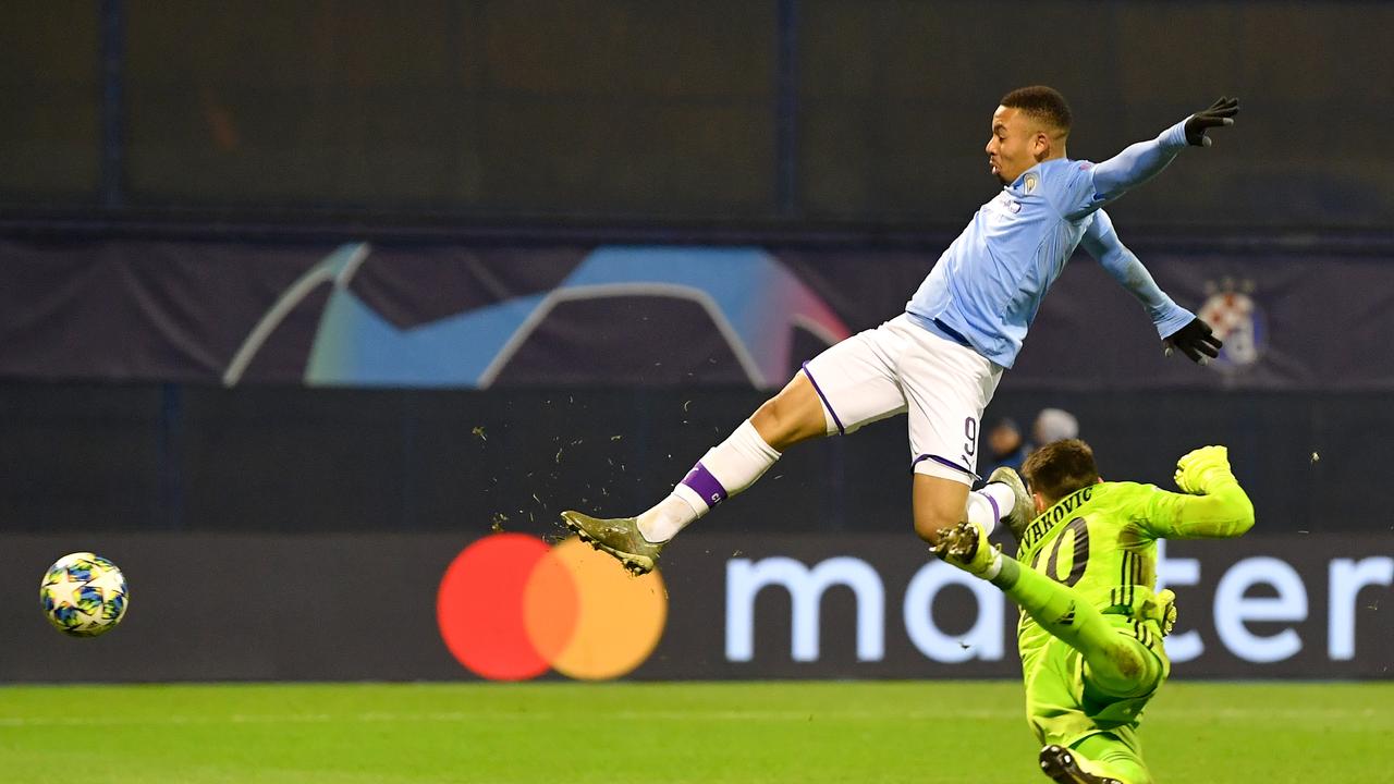 Gabriel Jesus sealed his hat-trick in acrobatic fashion.