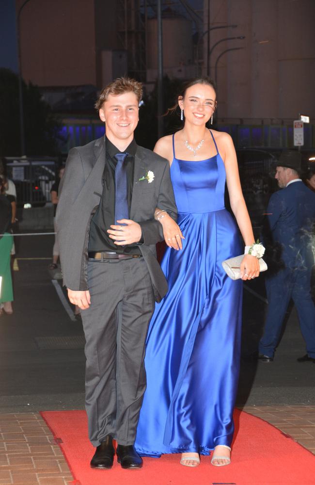 Toowoomba school formals. At the 2023 St Ursula's College formal is graduate Hannah Powers with her partner Luke Davis. Picture: Rhylea Millar