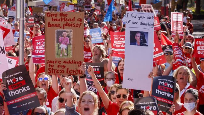 The May 4 strike in Sydney is now the subject of legal action by the Secretary for the Education Department. Picture: Jenny Evans